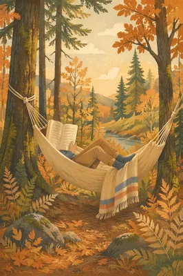 Peaceful Forest Hammock Reading Retreat