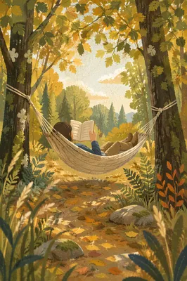 Peaceful Forest Hammock Reading Retreat