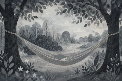 Peaceful Forest Hammock Reading Retreat