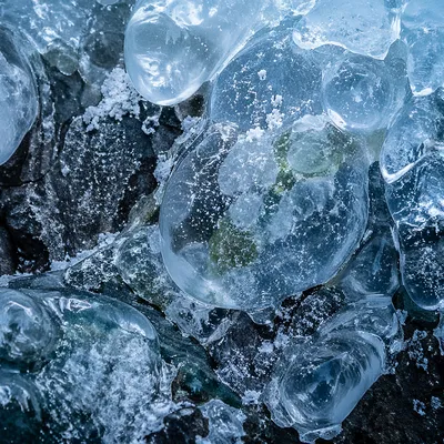 Blue Ice Cave Crystal Wall Texture