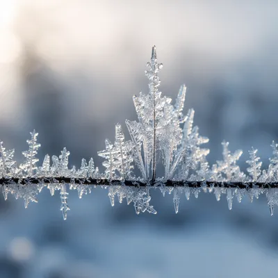 Blue Ice Crystal Cave on Winter Branch