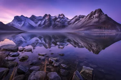 Still Alpine Lake Reflection at Blue Hour