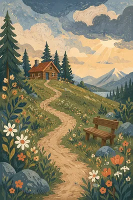 Meadow Path to Misty Mountain Cabin