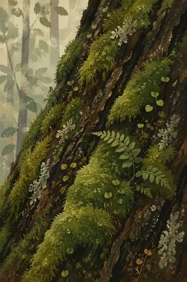 Moss Covered Tree Trunk Texture