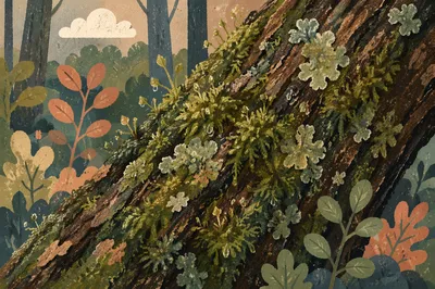 Moss Covered Tree Trunk Forest Texture
