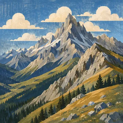 Majestic Alpine Peak Above Drifting Clouds