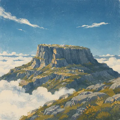 Majestic Mountain Peak Above Morning Clouds