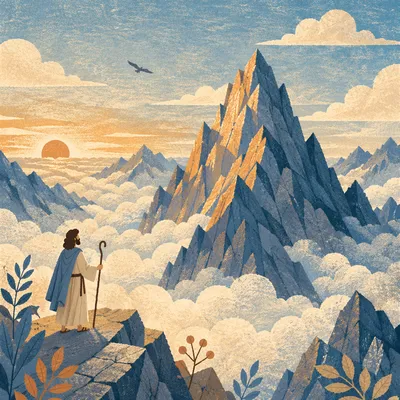 Majestic Mountain Peak Above Morning Clouds