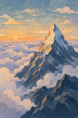 Majestic Mountain Peak Above Cloud Sea