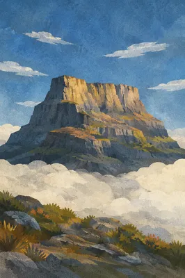 Majestic Mountain Peak Above Morning Clouds