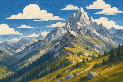 Majestic Alpine Peak Above Clouds