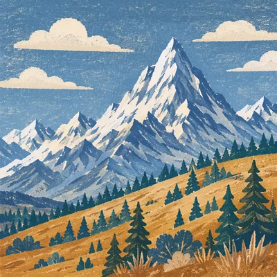 Snow Capped Mountain Peak Under Blue Sky