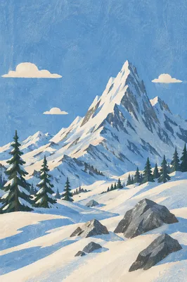 Snow Capped Mountain Peak Under Blue Sky