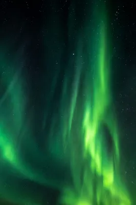 Vivid Green Aurora Borealis Night Sky