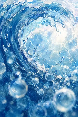 Curling Blue Ocean Wave Close Up