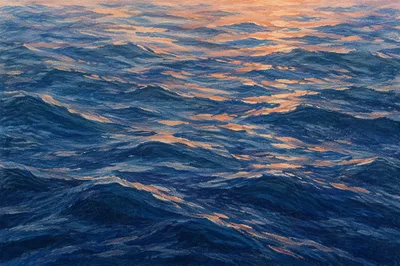 Twilight Blue Ocean Ripples Close Up