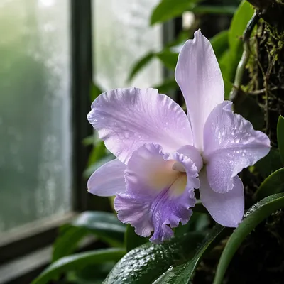 Delicate Lavender Orchid in Soft Morning Light