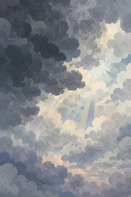 Dramatic Moody Overcast Sky with Layered Clouds