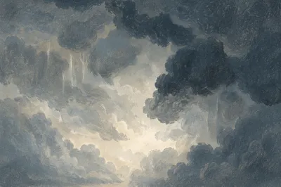 Moody Overcast Storm Clouds With Soft Light