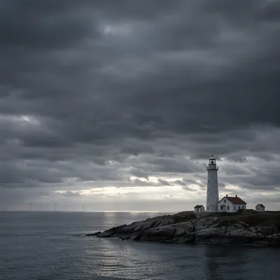 Moody Overcast Lighthouse Coastal Sky