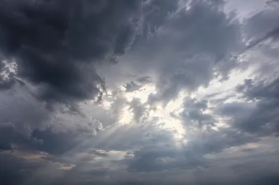 Dramatic Overcast Sky with Layered Storm Clouds