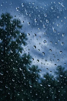 Moody Rain Droplets on Window Glass