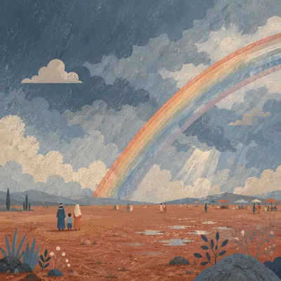 Hopeful Rainbow Over Rain Washed Plain