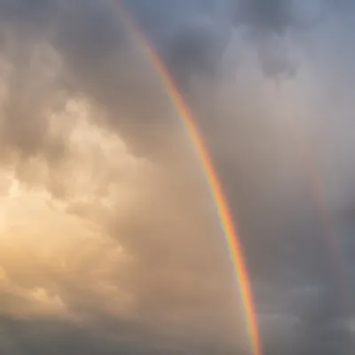 Vivid Rainbow in Post-Rain Sky