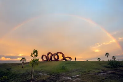 Rainbow After Rain Over Hopeful Horizon