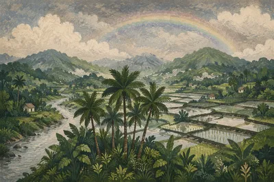 Rainbow Over Rain Refreshed Green Valley