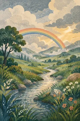 Rainbow Over Fresh Green Valley
