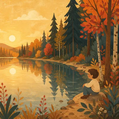 Autumn Trees Reflected in Still Pond