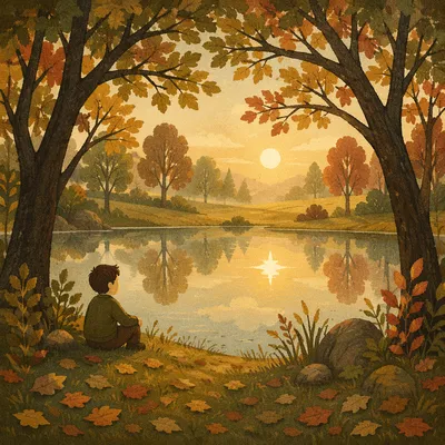 Autumn Trees Reflected in Still Pond