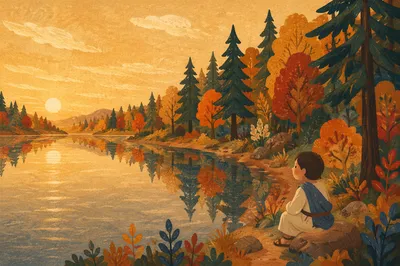 Autumn Trees Reflected in Peaceful Pond