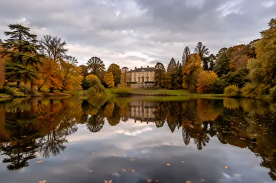 Autumn Trees Reflected in Quiet Pond