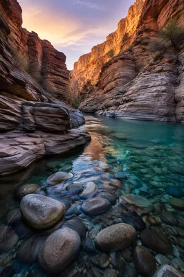 Turquoise River Through Sunrise Canyon