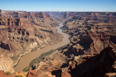 Aerial Desert Canyon River S-Curve View