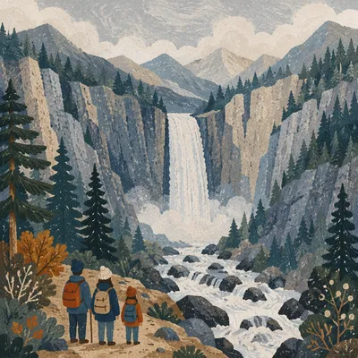 Mountain Rapids Through Granite Wilderness