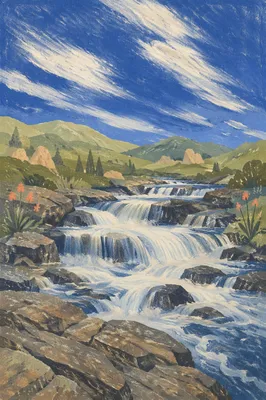 Wild River Rapids Under Highland Sky