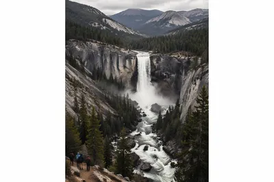 Mountain River Rapids Through Granite Cliffs