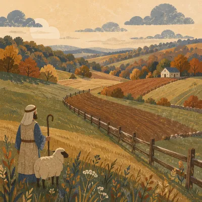 Rolling Green Hills with Rustic Fence