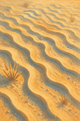 Golden Desert Sand Ripple Pattern