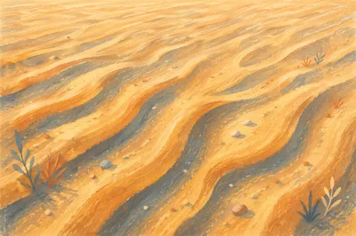 Golden Desert Sand Ripple Pattern