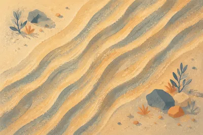 Overhead Desert Sand Ripples Abstract Pattern