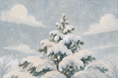 Snow Covered Pine Winter Wonderland