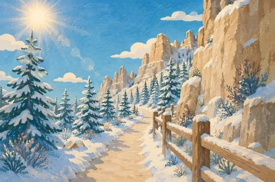 Snowy Pine Canyon Winter Wonderland