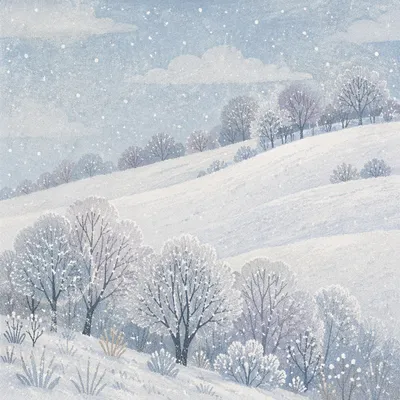 Peaceful Snowfall Over Winter Trees
