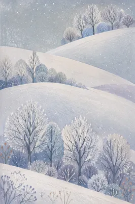 Peaceful Snowfall Over Winter Trees