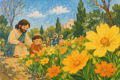 Bright Spring Daffodil Garden Landscape