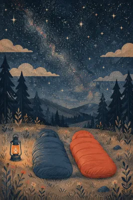 Peaceful Stargazing Night with Sleeping Bags